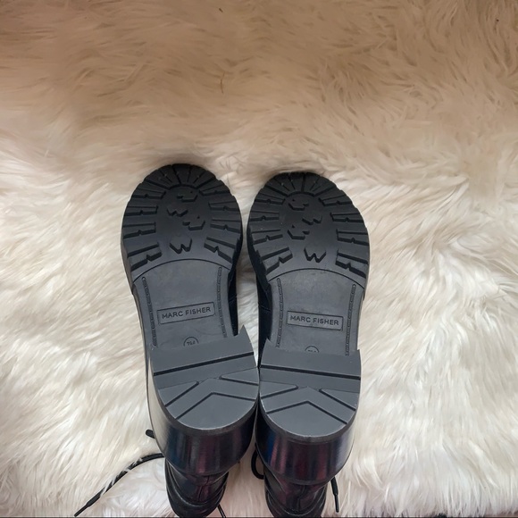 New! MARC FISHER Laboni Leather Combat Boots - Picture 9 of 10